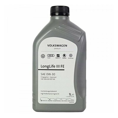 OE VW Longlife III FE SAE 0W30 (DPF, SCR); ACEA C3; VW 504.00; VW 507.00 1L